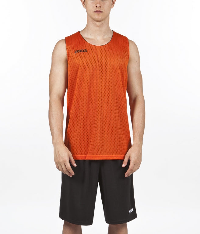 REVERSIBLET-SHIRT ARO SLEEVELESS - ARANCIONE-NERO