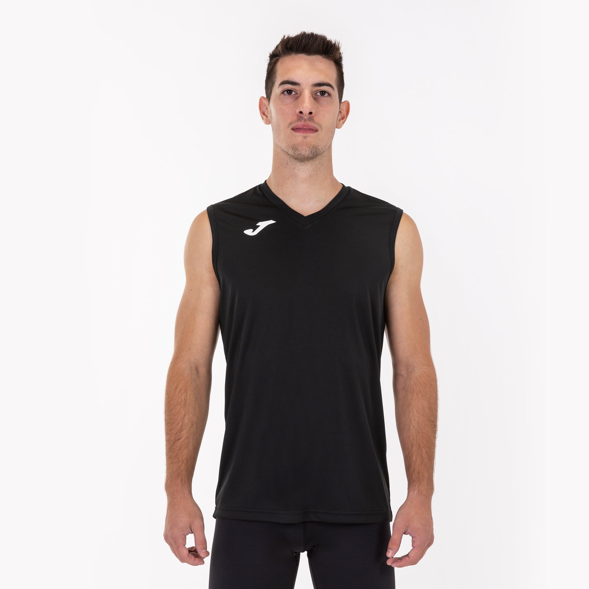 SLEEVELESS T-SHIRT COMBI - NERO