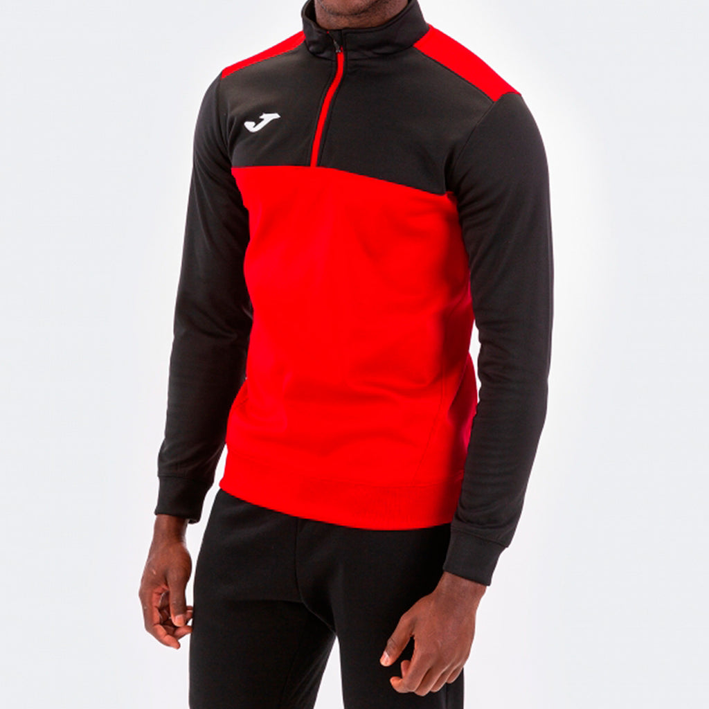 SWEATSHIRT WITH ZIP WINNER - ROSSO-NERO