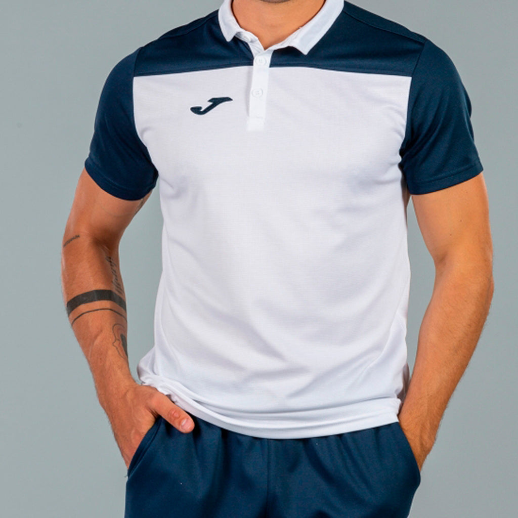 COMBI POLO SHIRT S/S - BIANCO-BLU NAVY