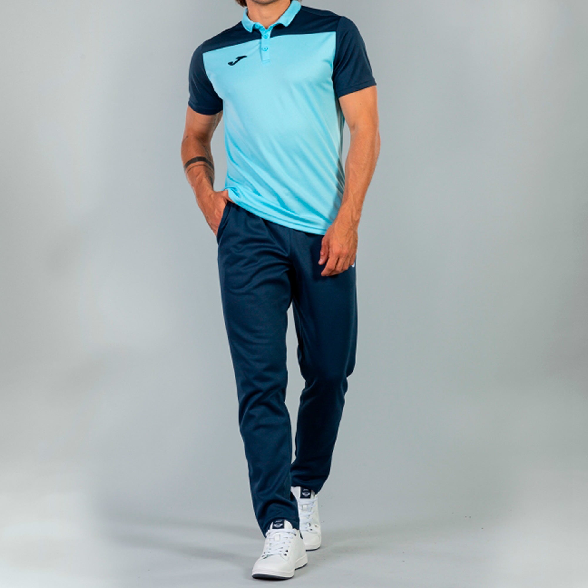 COMBI POLO SHIRT S/S - CELESTE-BLU NAVY