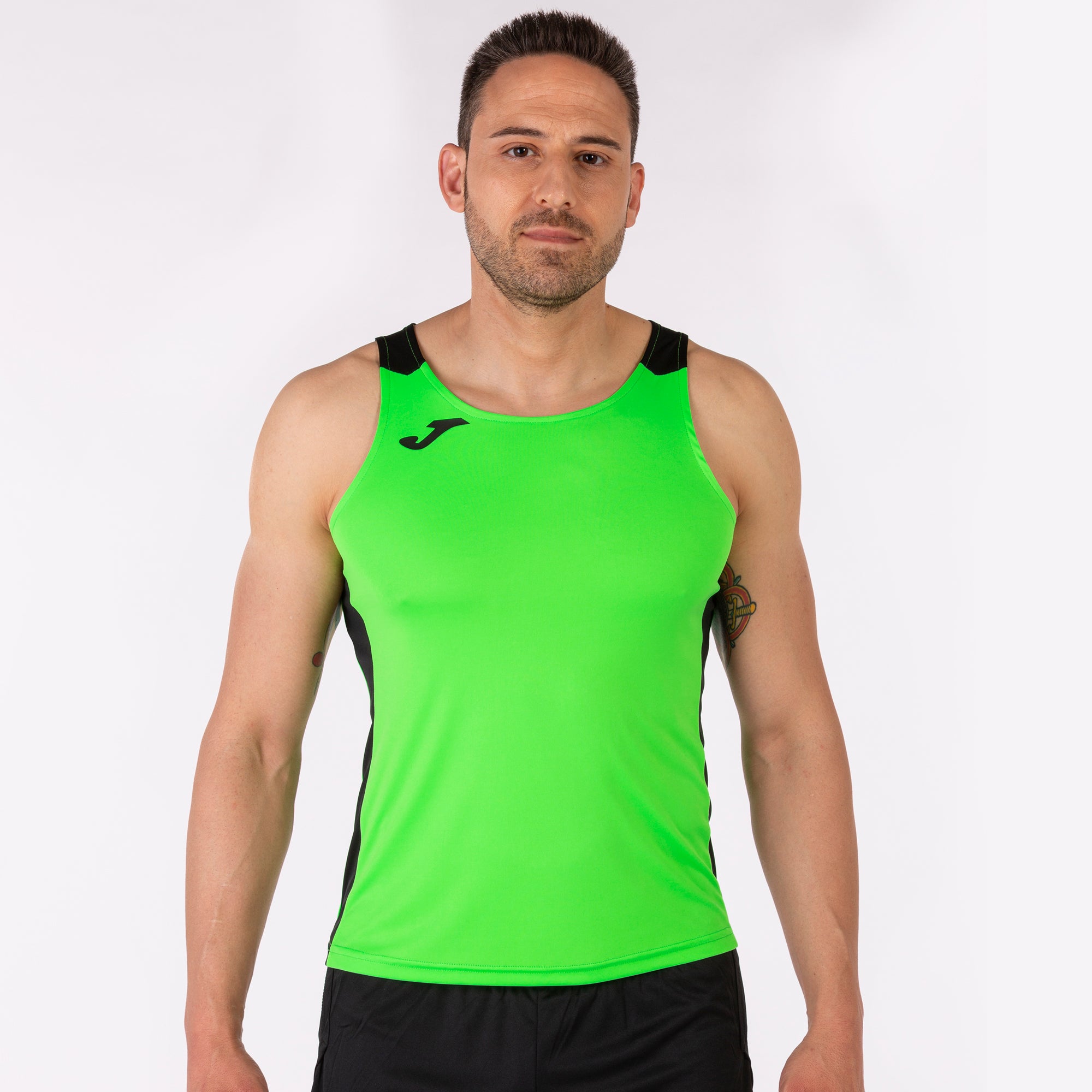 T-SHIRT RECORD II - VERDE FLUO-NERO