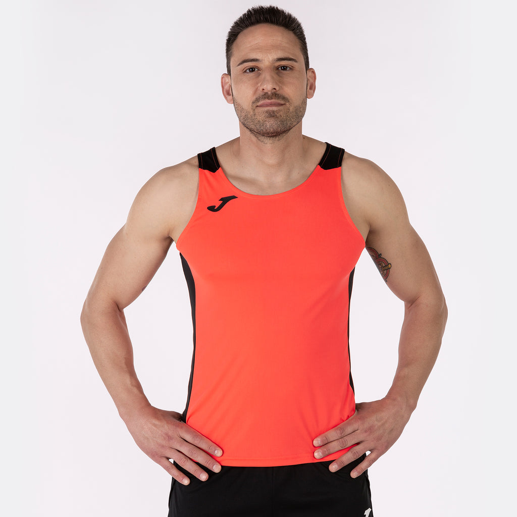 T-SHIRT RECORD II - CORALLO FLUO-NERO