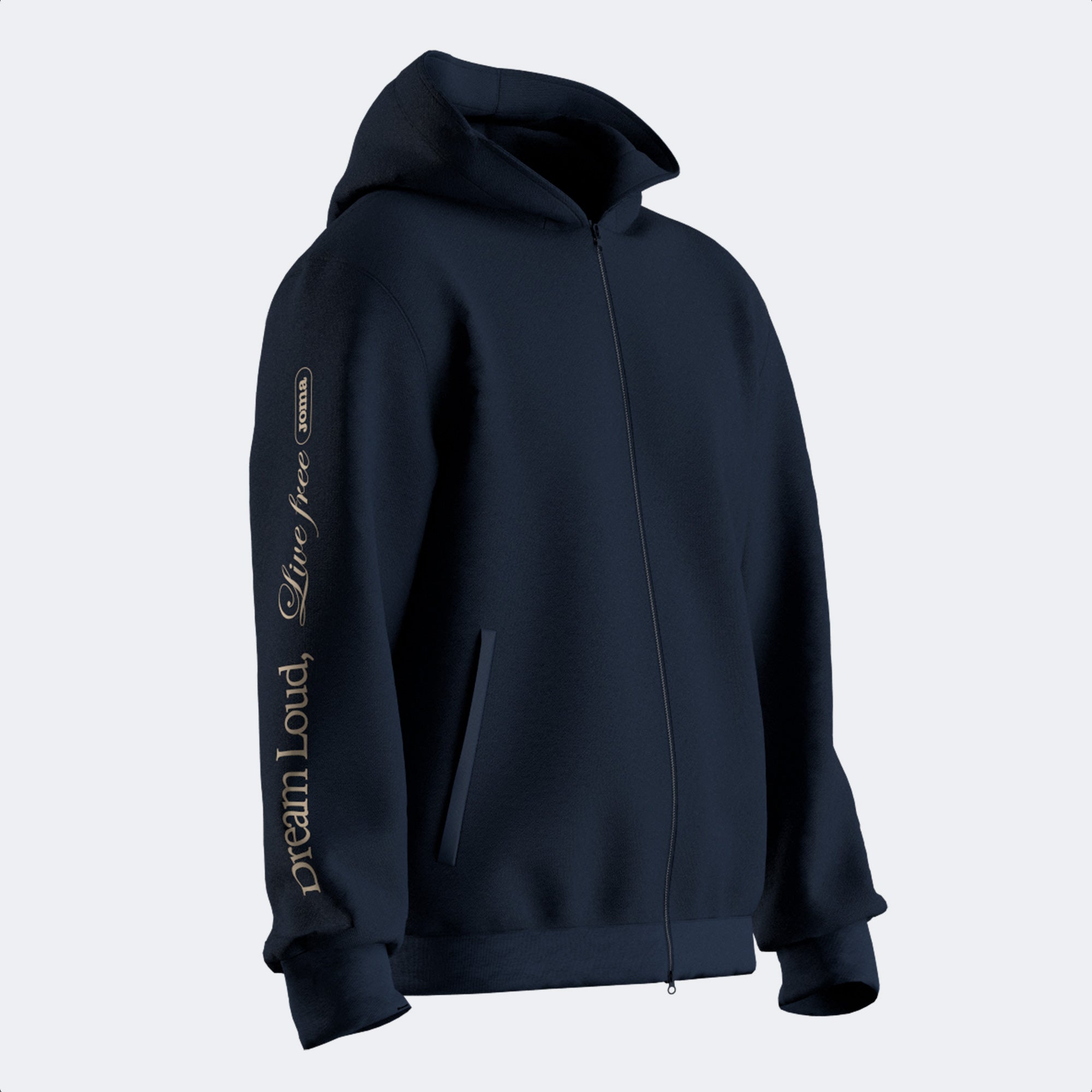 MIMETIC ZIP-UP HOODIE - BLU NAVY - BLU NAVY