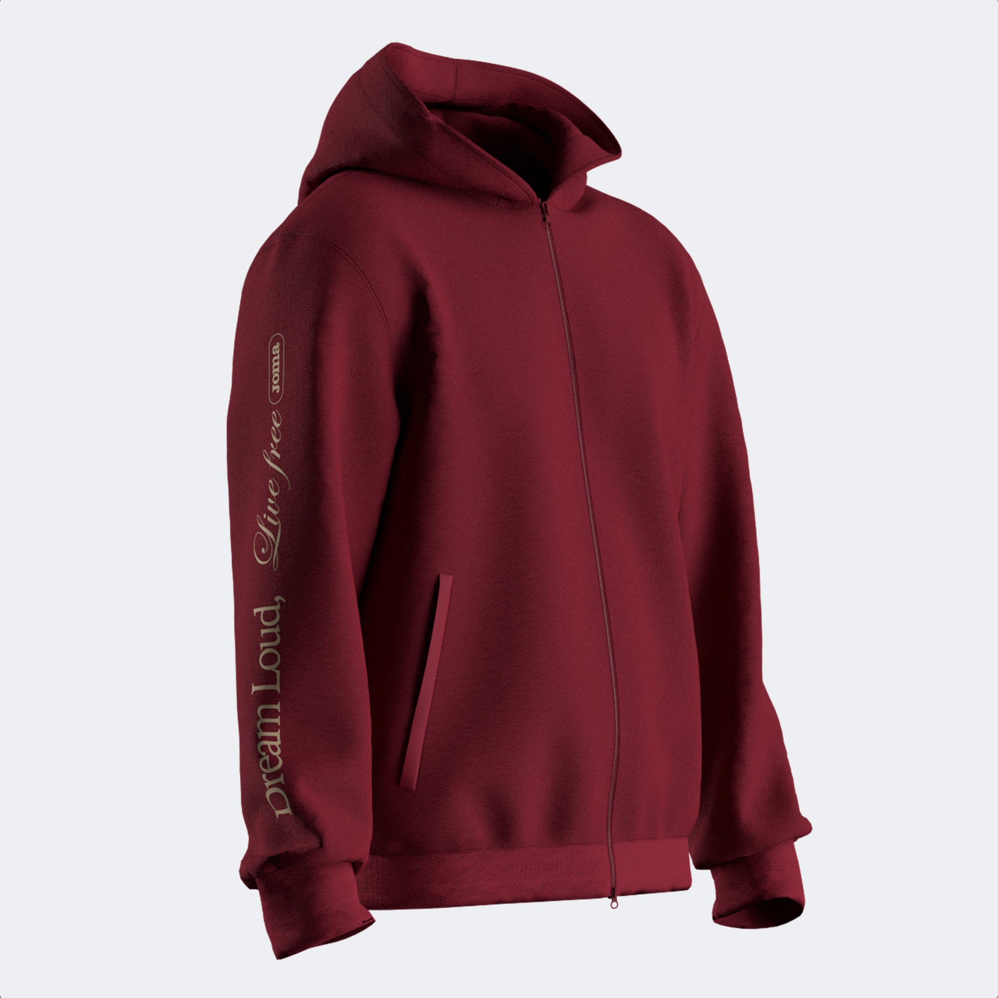 MIMETIC ZIP-UP HOODIE - ROSSO - ROSSO