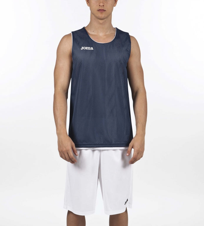REVERSIBLET-SHIRT ARO SLEEVELESS - BLU NAVY-BIANCO - BLU NAVY-BIANCO