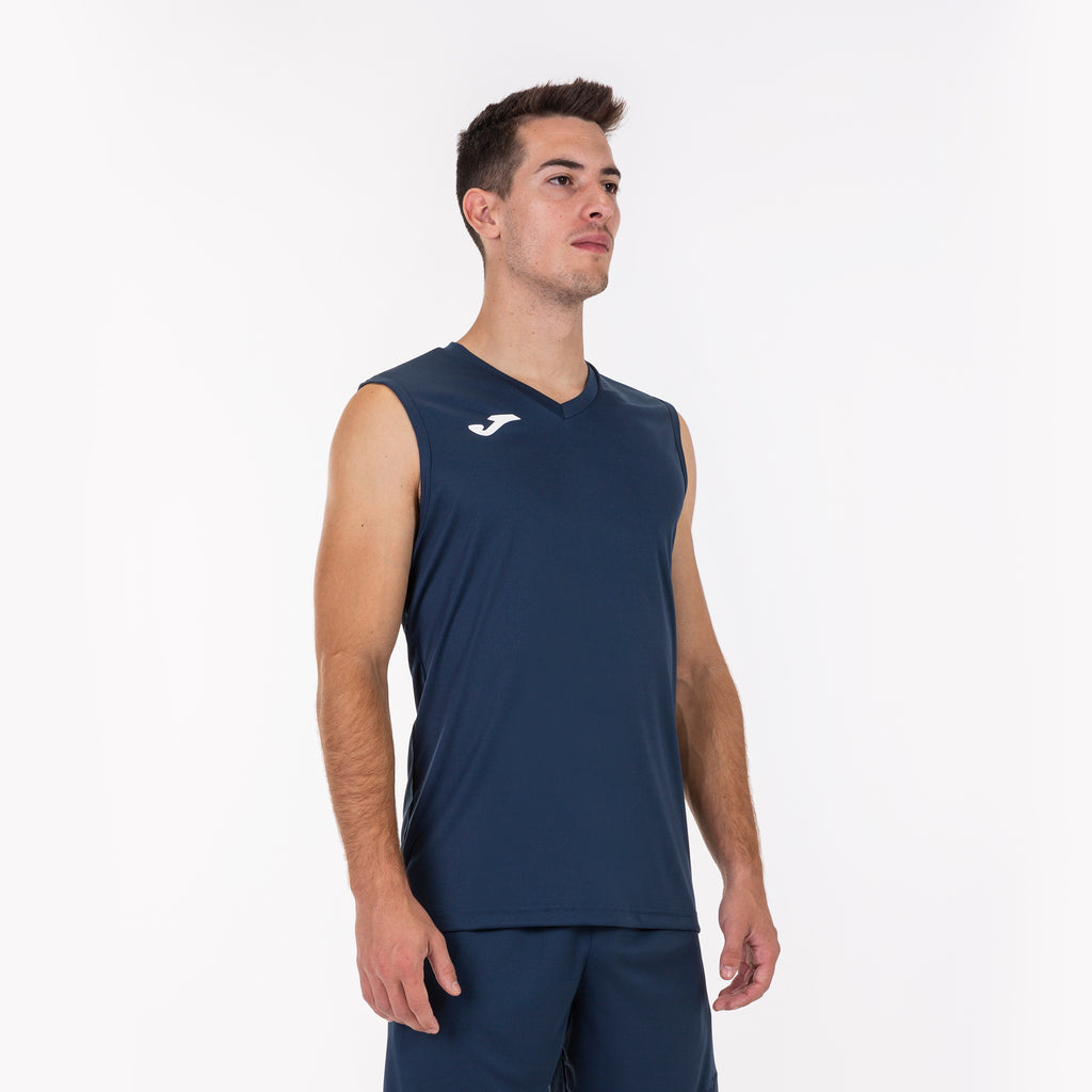 SLEEVELESS T-SHIRT COMBI - BLU NAVY - BLU NAVY