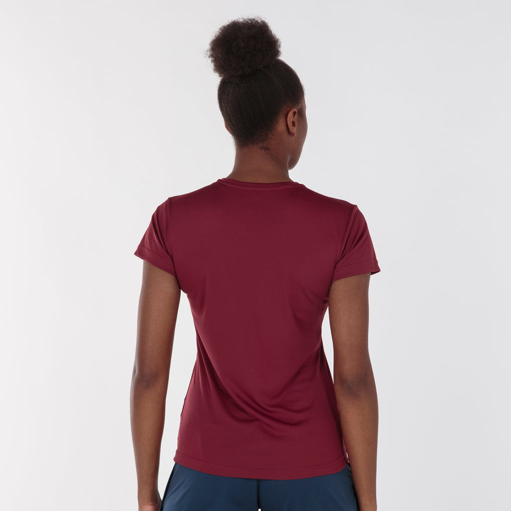 S/S T-SHIRT COMBI WOMEN - BORDEAUX - BORDEAUX