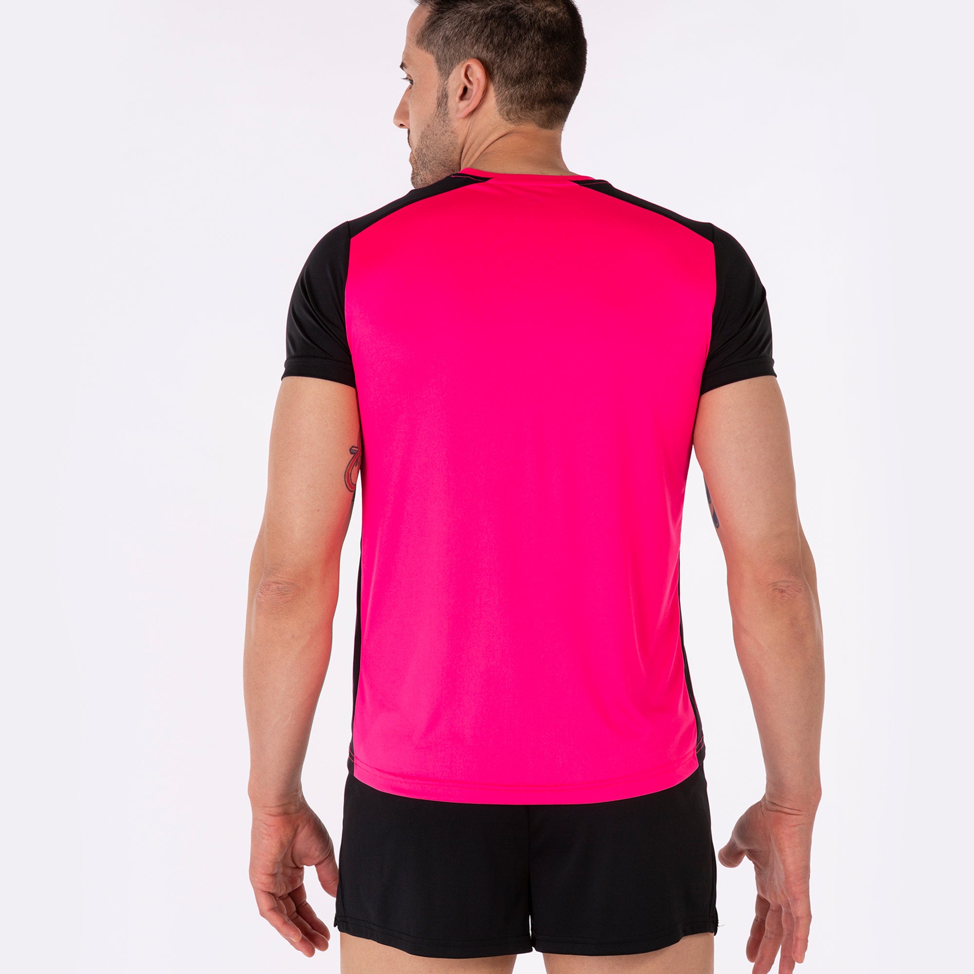 T-SHIRT RECORD II - ROSA FLUO-NERO - ROSA FLUO-NERO