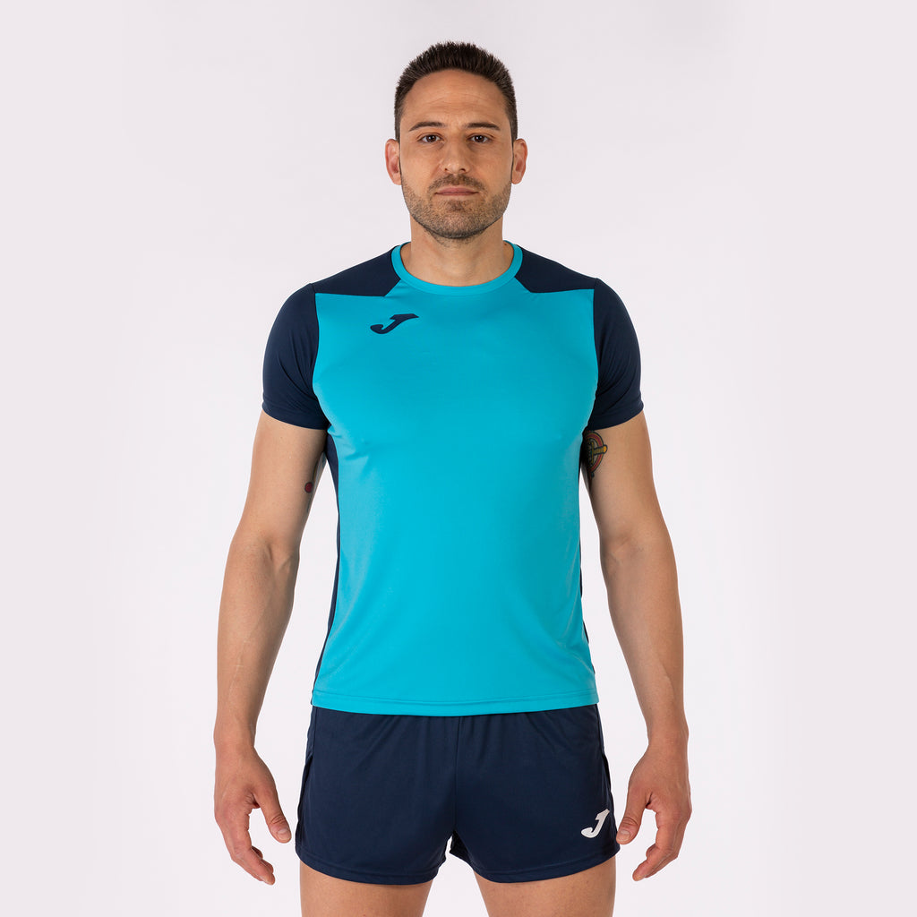 T-SHIRT RECORD II - TURCHESE FLUO-BLU NAVY - TURCHESE FLUO-BLU NAVY