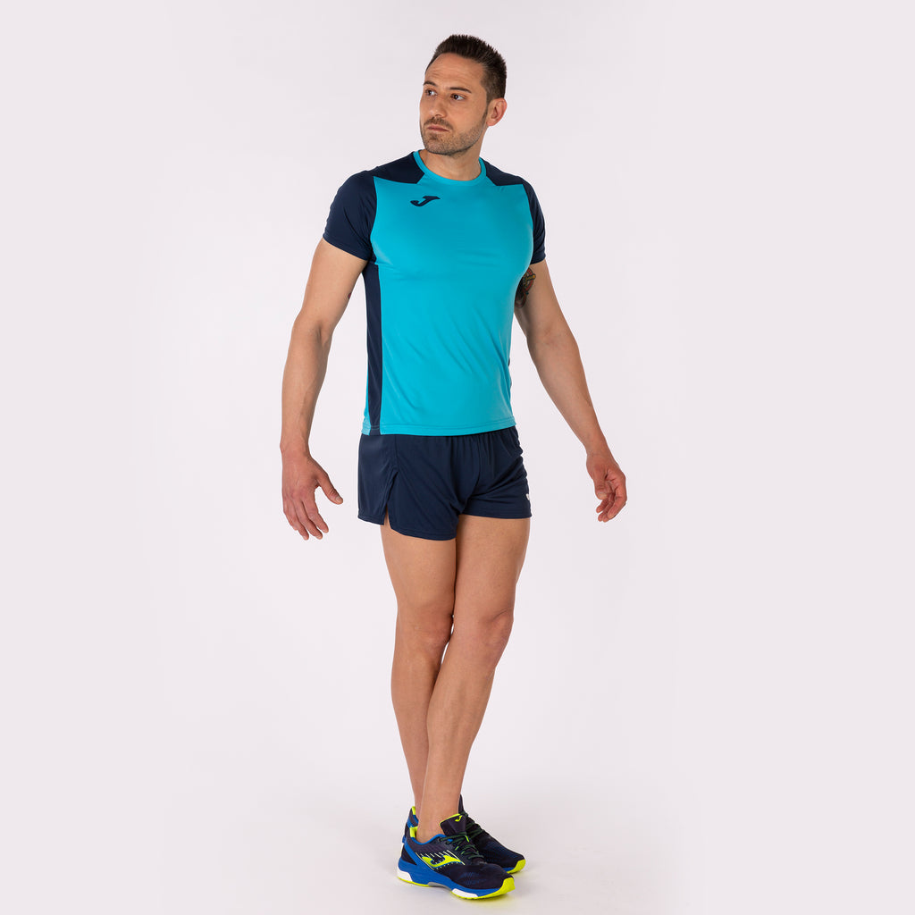 T-SHIRT RECORD II - TURCHESE FLUO-BLU NAVY - TURCHESE FLUO-BLU NAVY