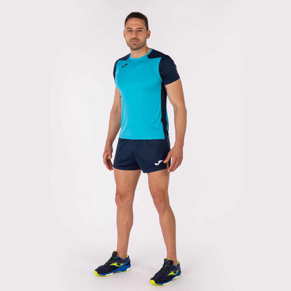 T-SHIRT RECORD II - TURCHESE FLUO-BLU NAVY - TURCHESE FLUO-BLU NAVY