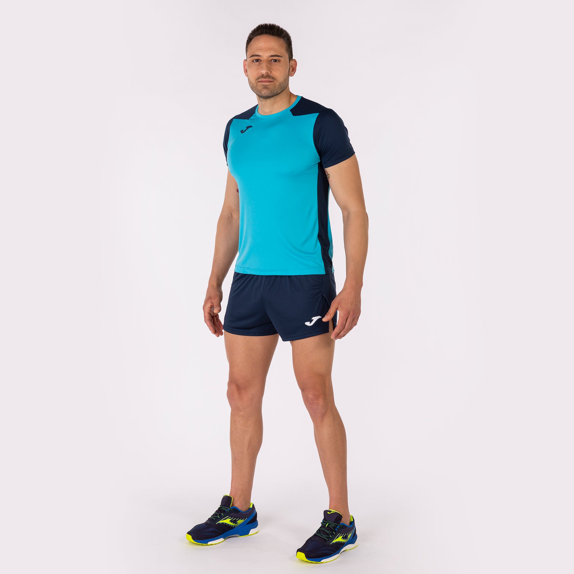 T-SHIRT RECORD II - TURCHESE FLUO-BLU NAVY - TURCHESE FLUO-BLU NAVY