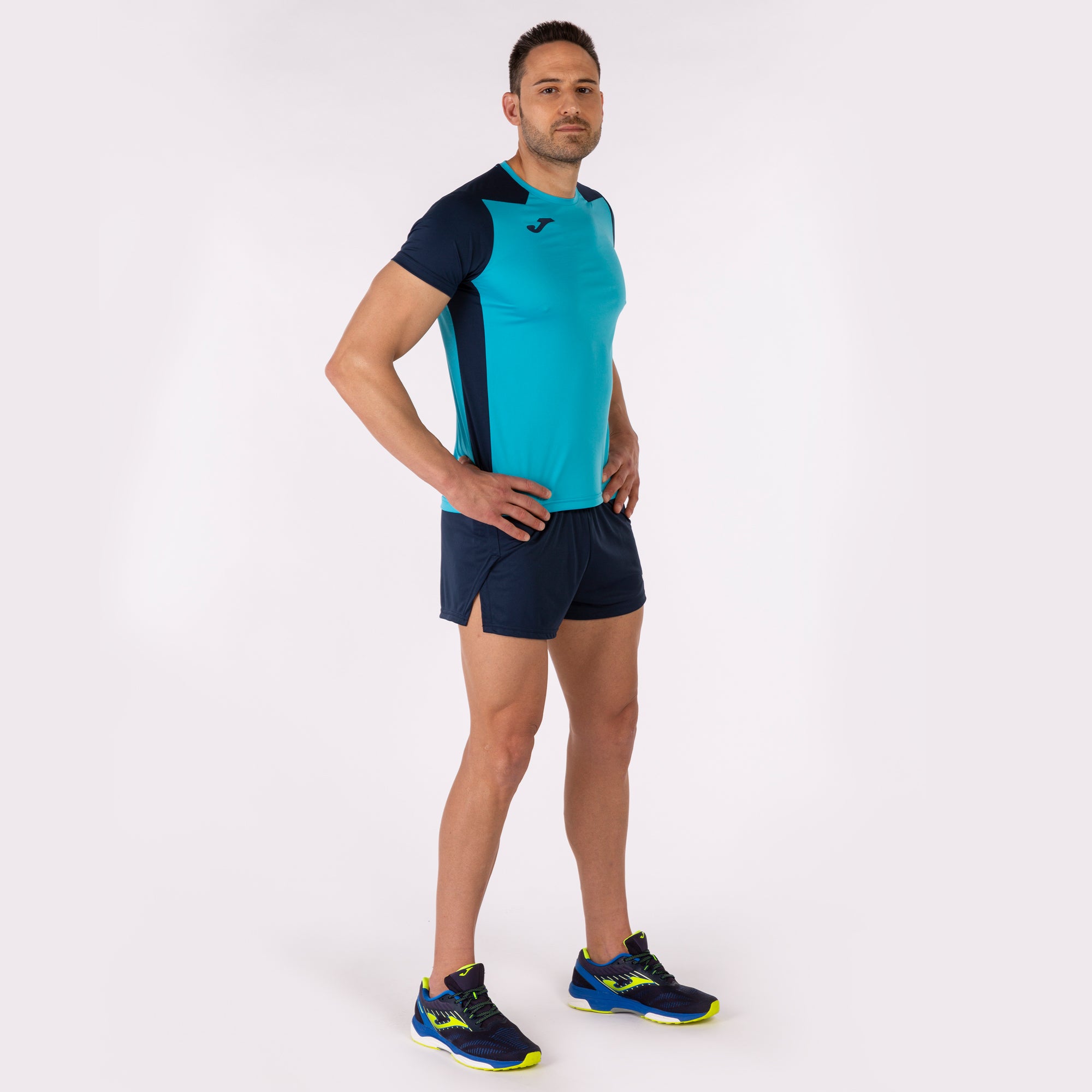 T-SHIRT RECORD II - TURCHESE FLUO-BLU NAVY - TURCHESE FLUO-BLU NAVY