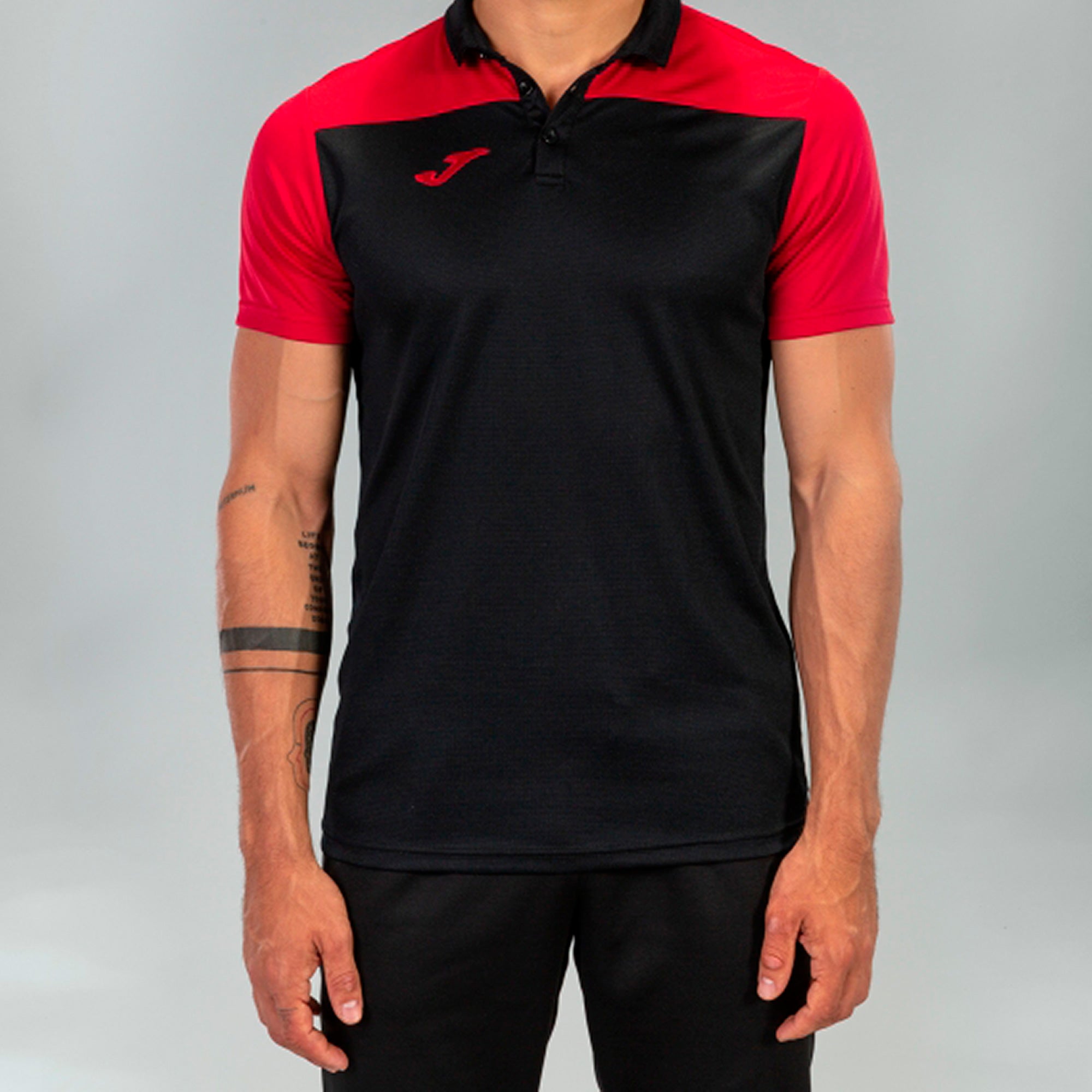 COMBI POLO SHIRT S/S - NERO-ROSSO - NERO-ROSSO