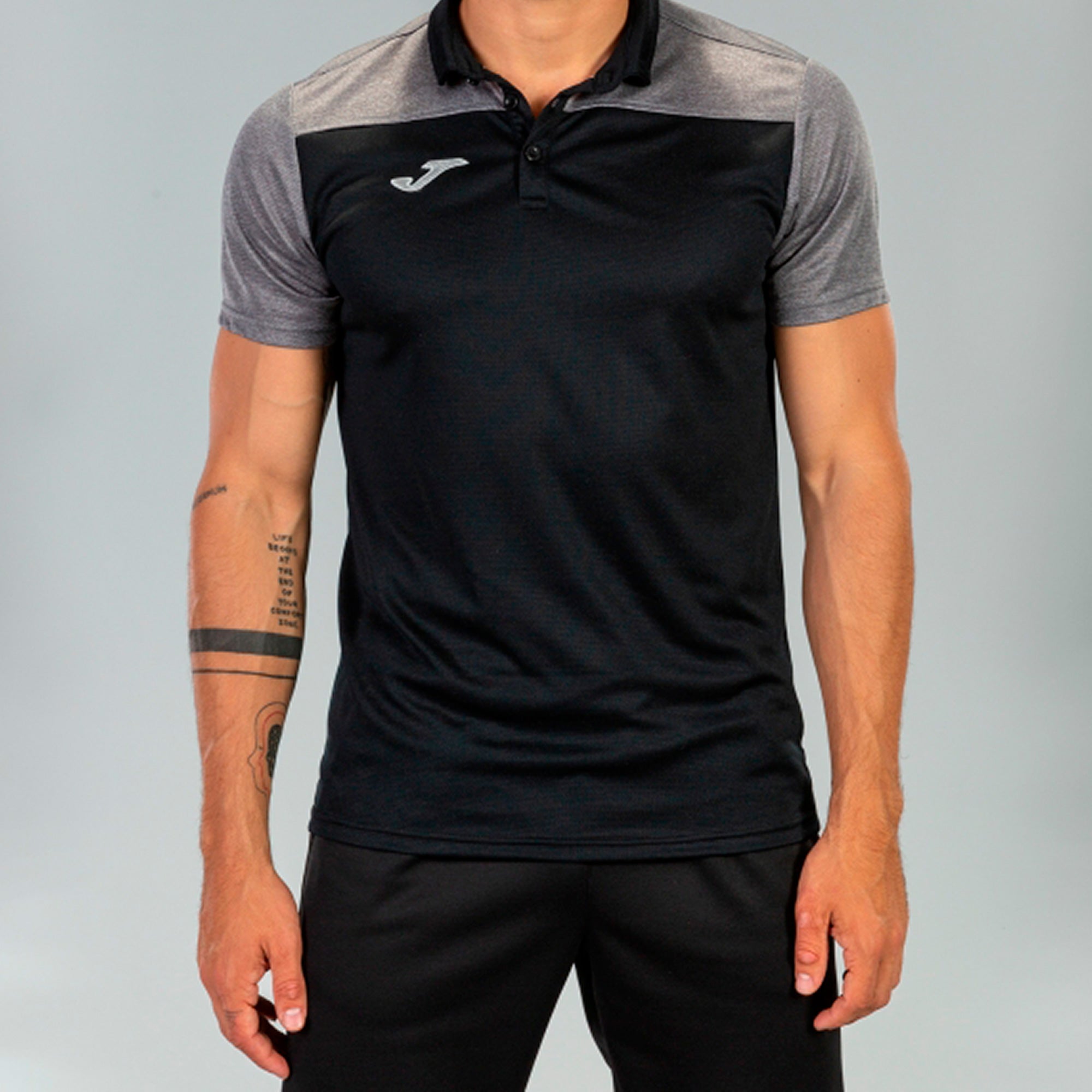 COMBI POLO SHIRT S/S - NERO-ANTRACITE - NERO-ANTRACITE