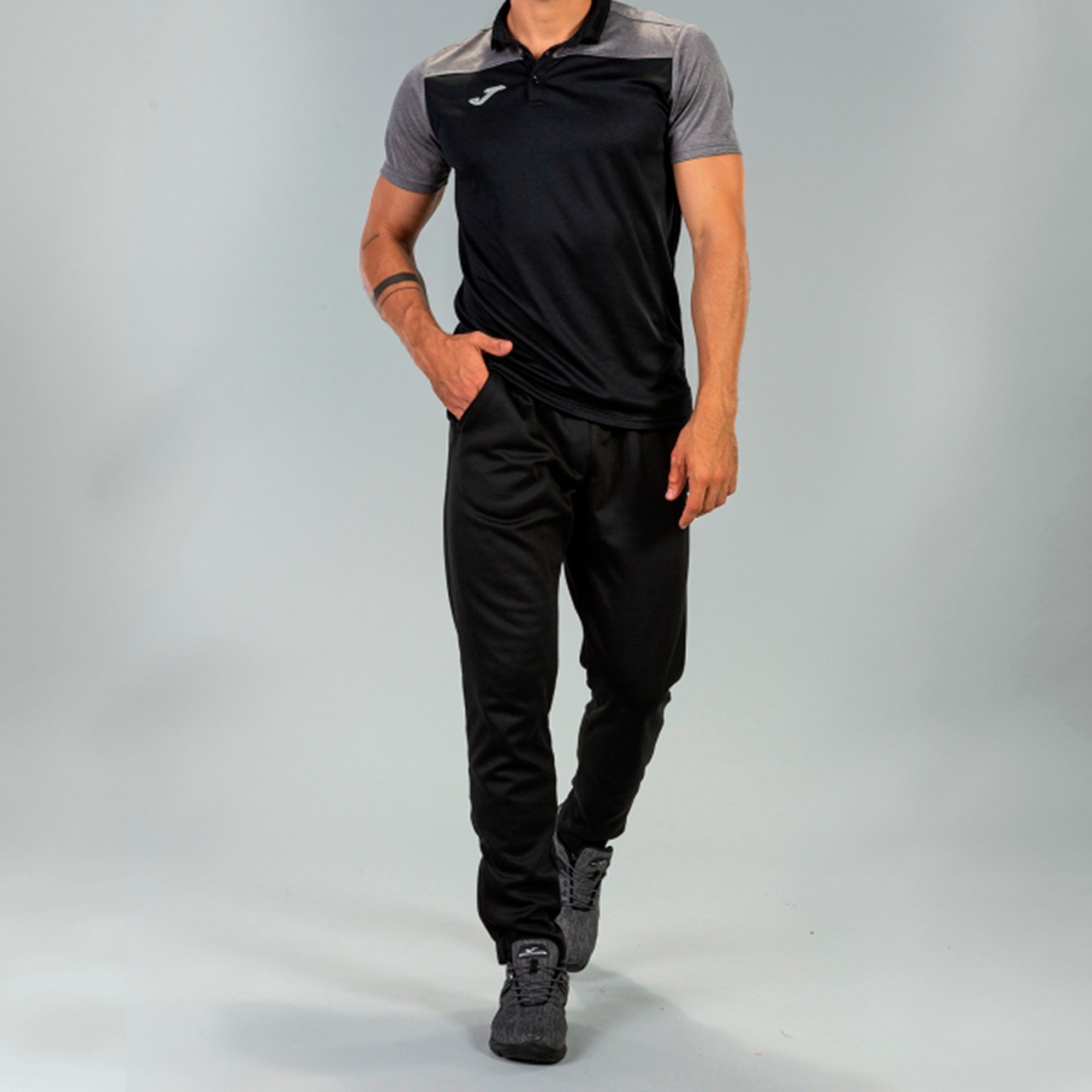 COMBI POLO SHIRT S/S - NERO-ANTRACITE - NERO-ANTRACITE