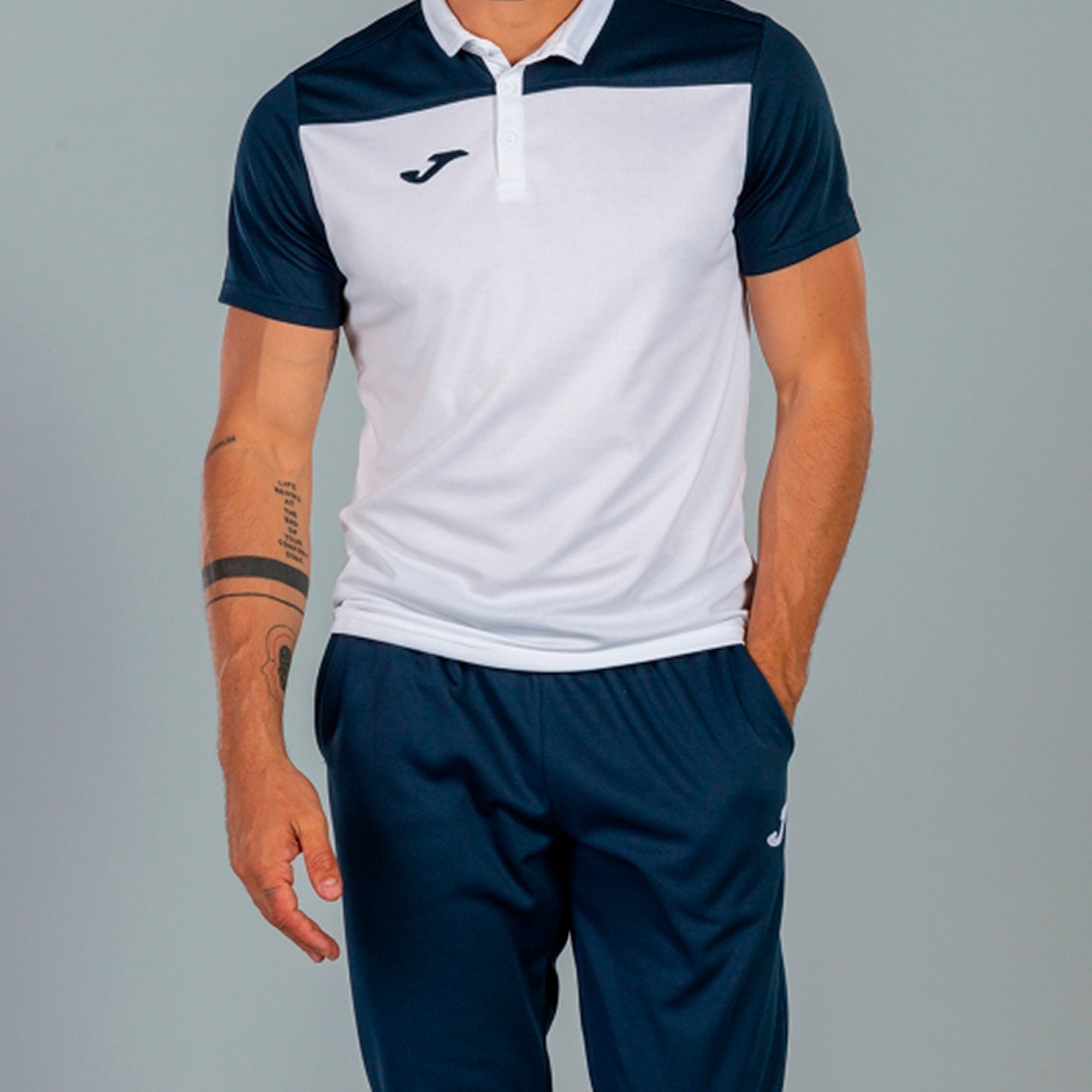 COMBI POLO SHIRT S/S - BIANCO-BLU NAVY - BIANCO-BLU NAVY