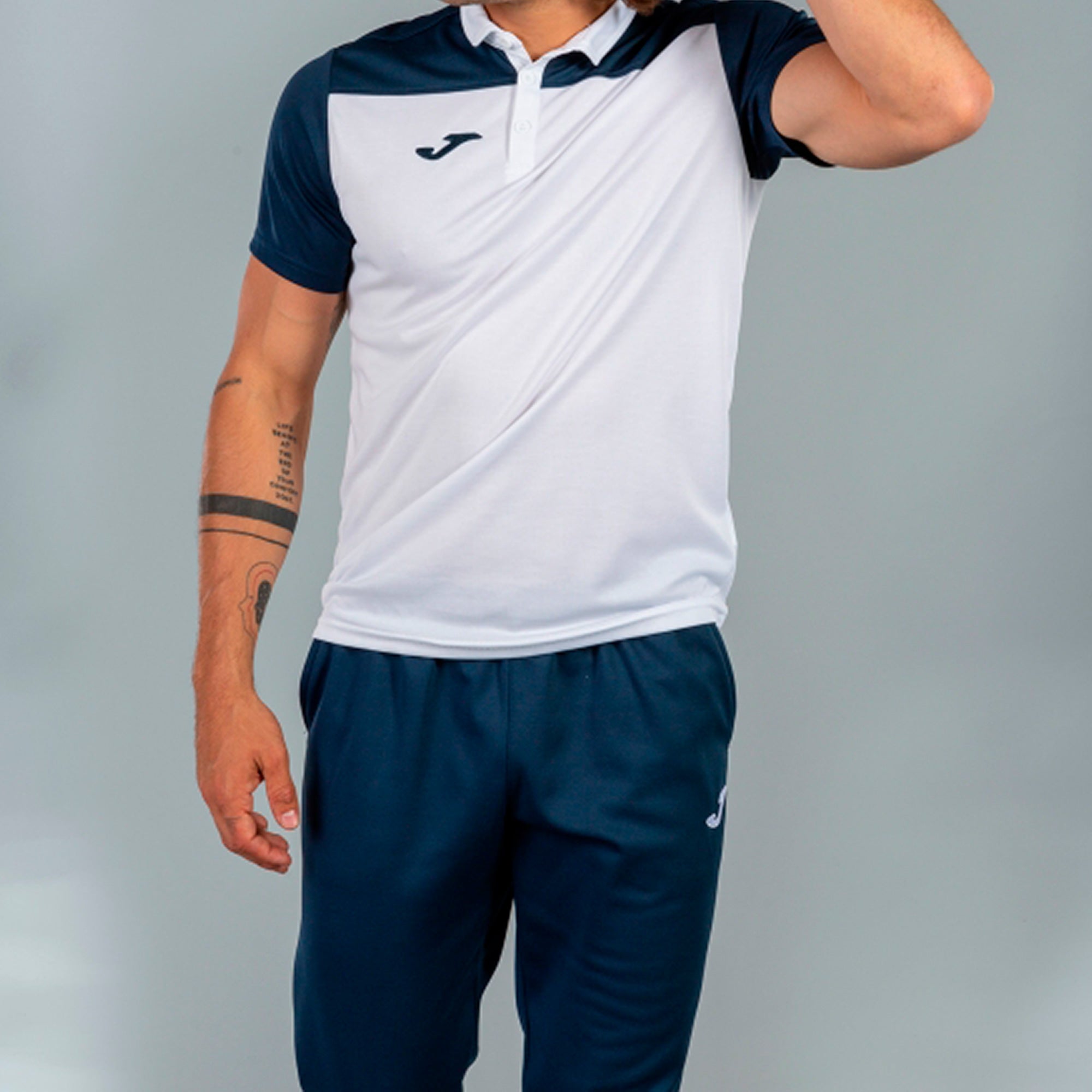 COMBI POLO SHIRT S/S - BIANCO-BLU NAVY - BIANCO-BLU NAVY