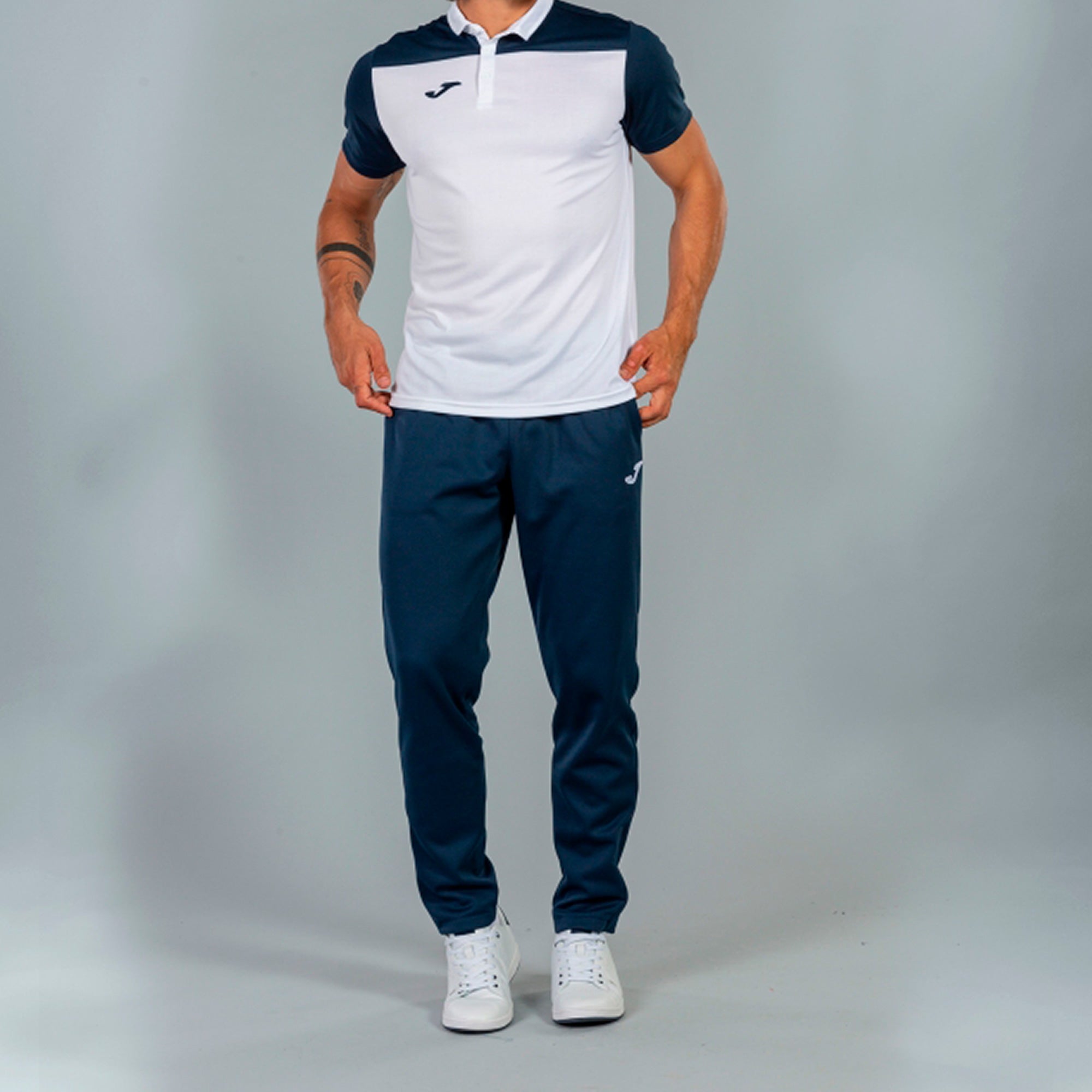 COMBI POLO SHIRT S/S - BIANCO-BLU NAVY - BIANCO-BLU NAVY