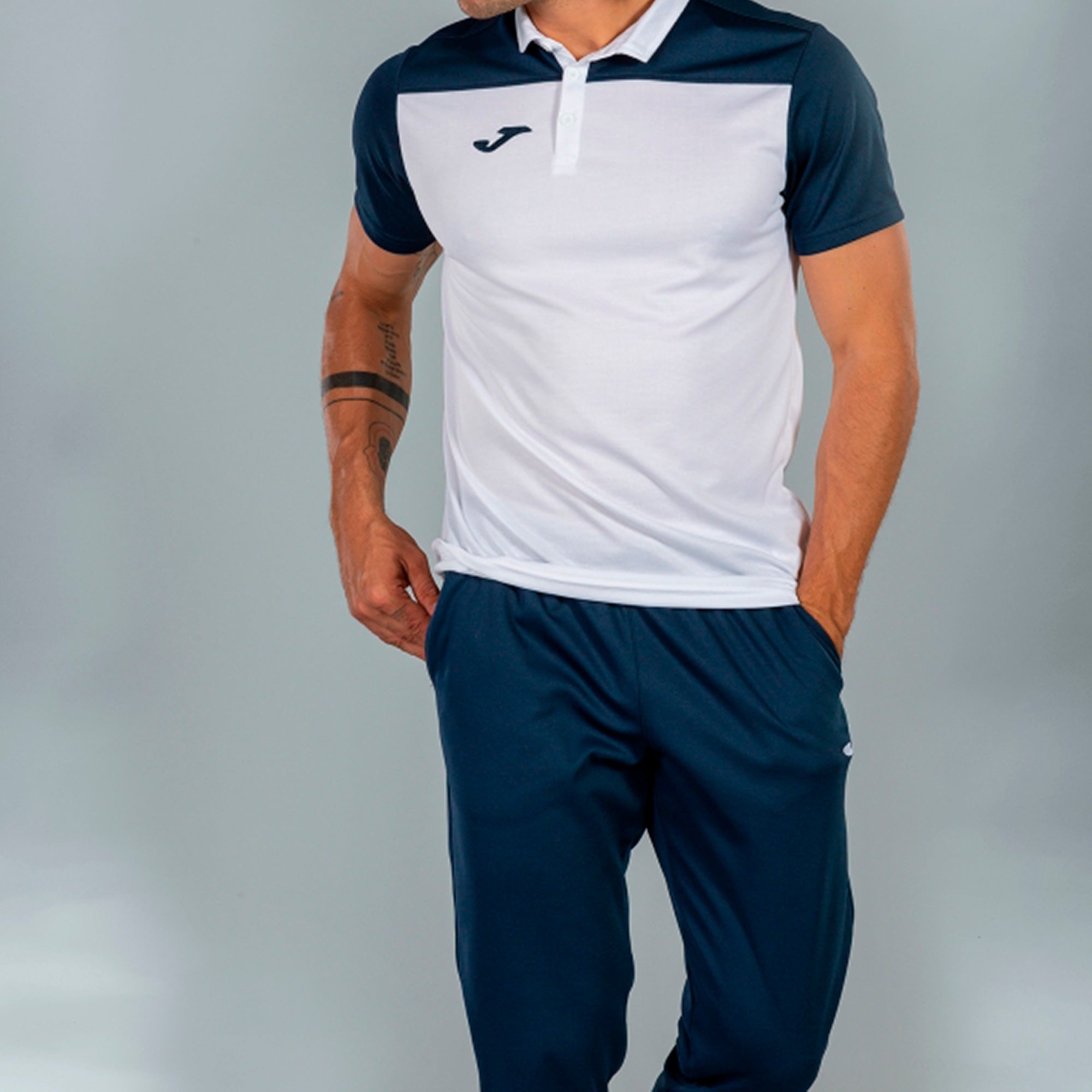 COMBI POLO SHIRT S/S - BIANCO-BLU NAVY - BIANCO-BLU NAVY