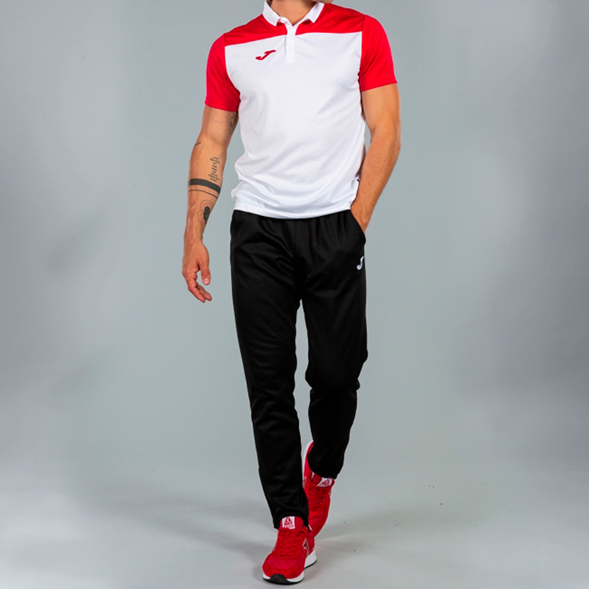 COMBI POLO SHIRT S/S - BIANCO-ROSSO - BIANCO-ROSSO