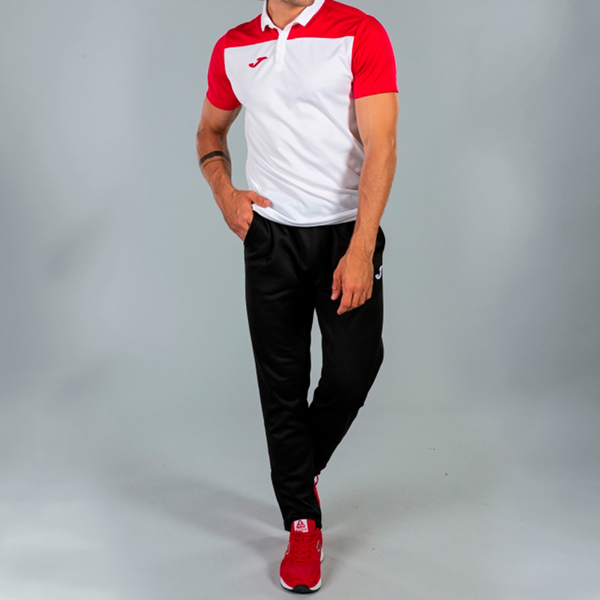 COMBI POLO SHIRT S/S - BIANCO-ROSSO - BIANCO-ROSSO