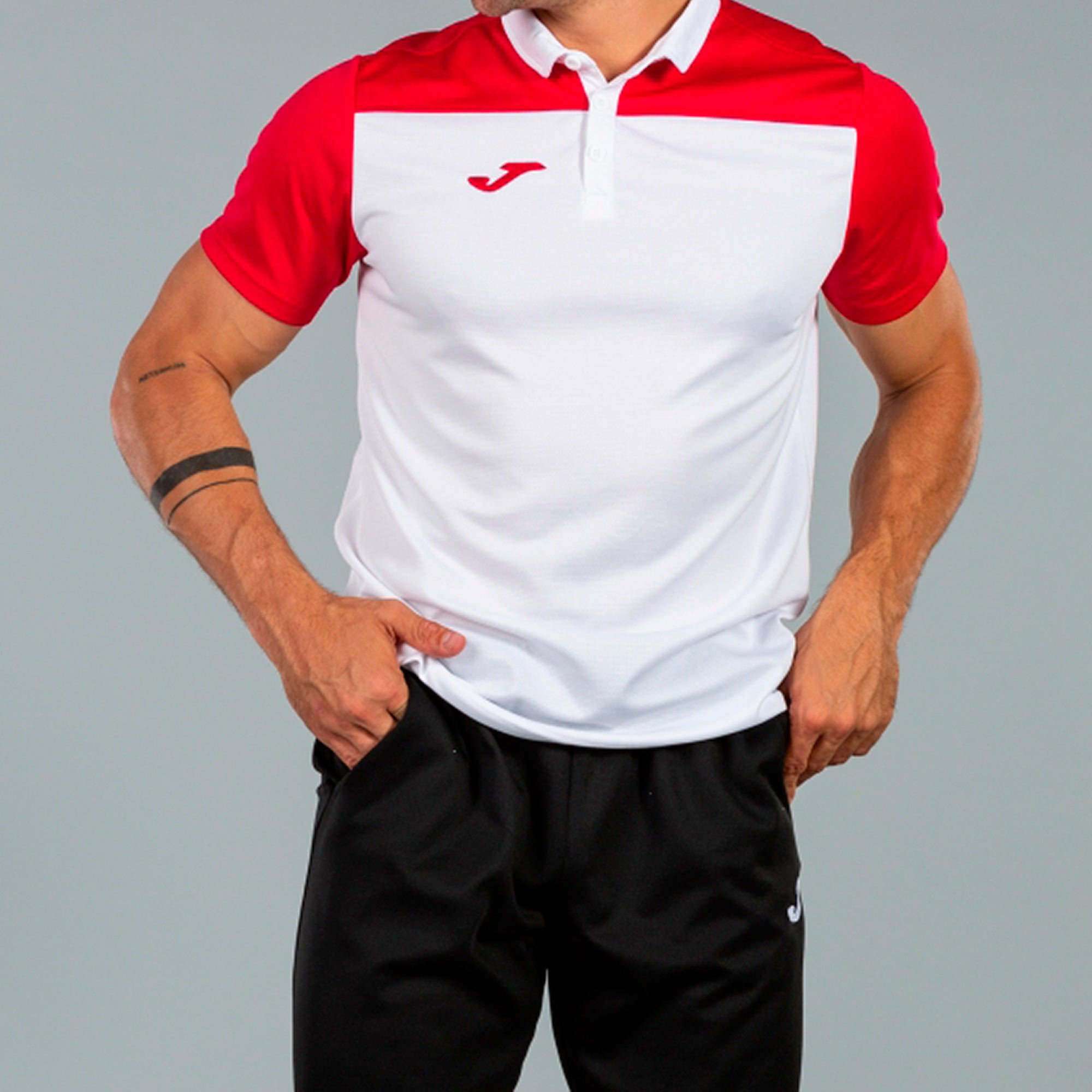 COMBI POLO SHIRT S/S - BIANCO-ROSSO - BIANCO-ROSSO