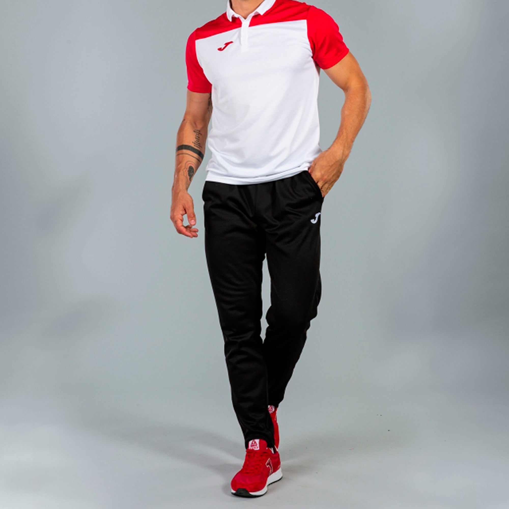 COMBI POLO SHIRT S/S - BIANCO-ROSSO - BIANCO-ROSSO