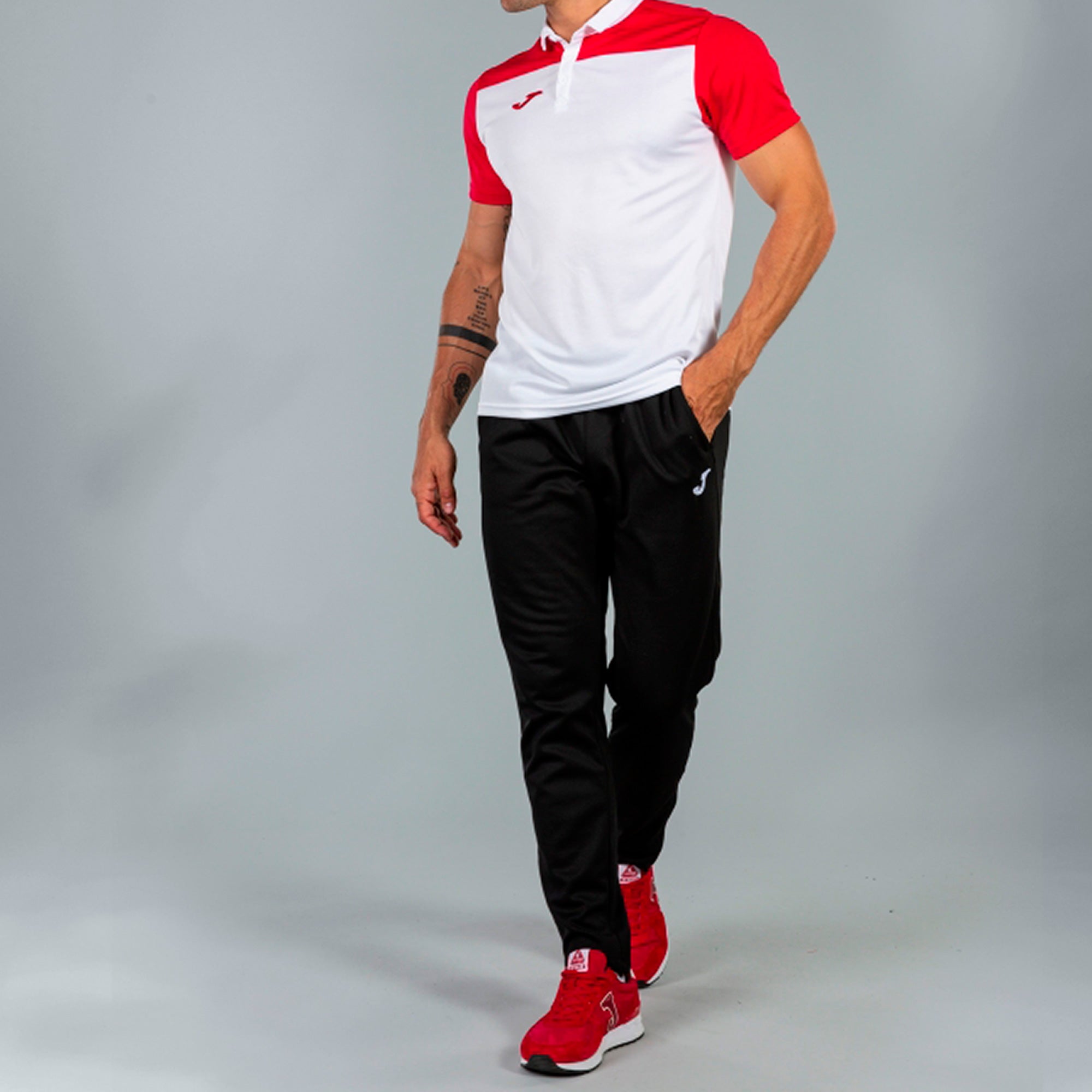 COMBI POLO SHIRT S/S - BIANCO-ROSSO - BIANCO-ROSSO