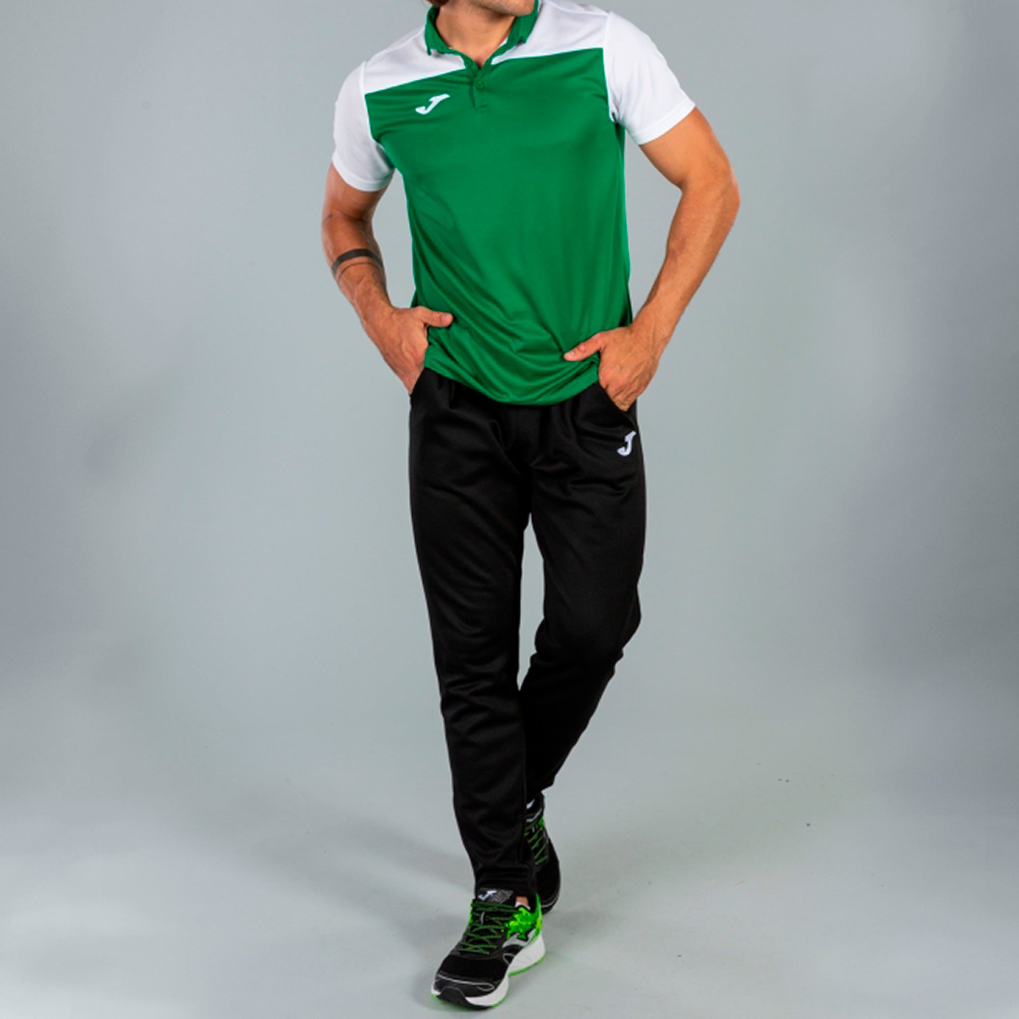 COMBI POLO SHIRT S/S - VERDE-BIANCO - VERDE-BIANCO