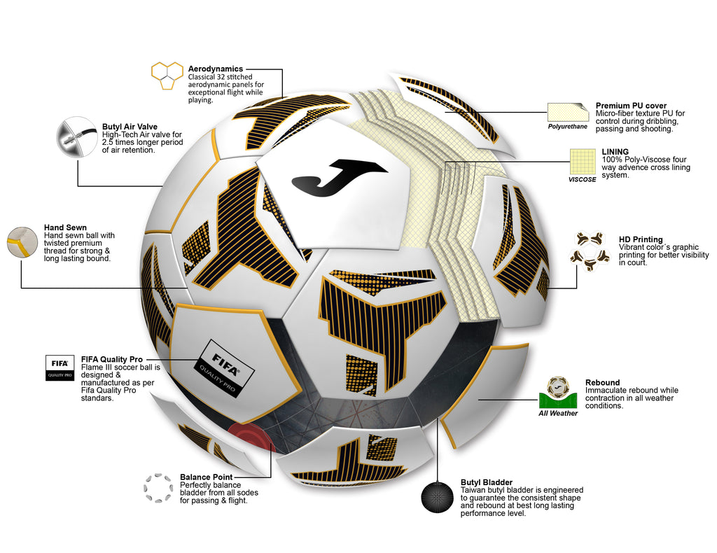 SIZE 5 FLAME III FOOTBALL - BIANCO-ARANCIONE - BIANCO-ARANCIONE
