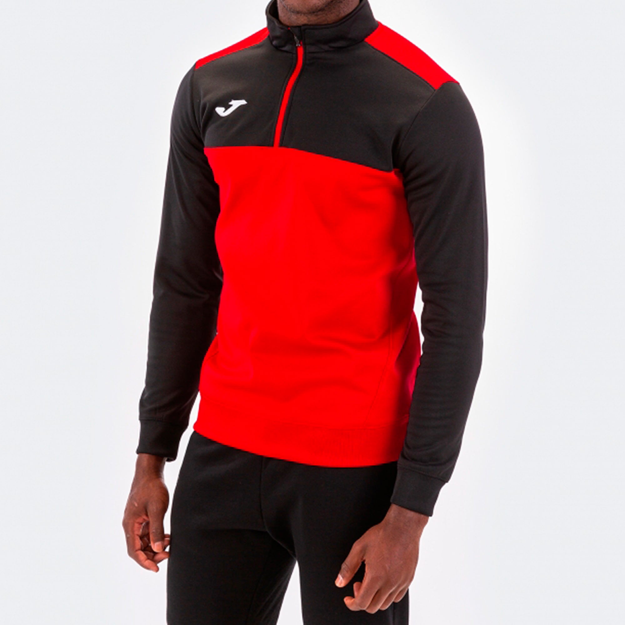 SWEATSHIRT WITH ZIP WINNER - ROSSO-NERO - ROSSO-NERO