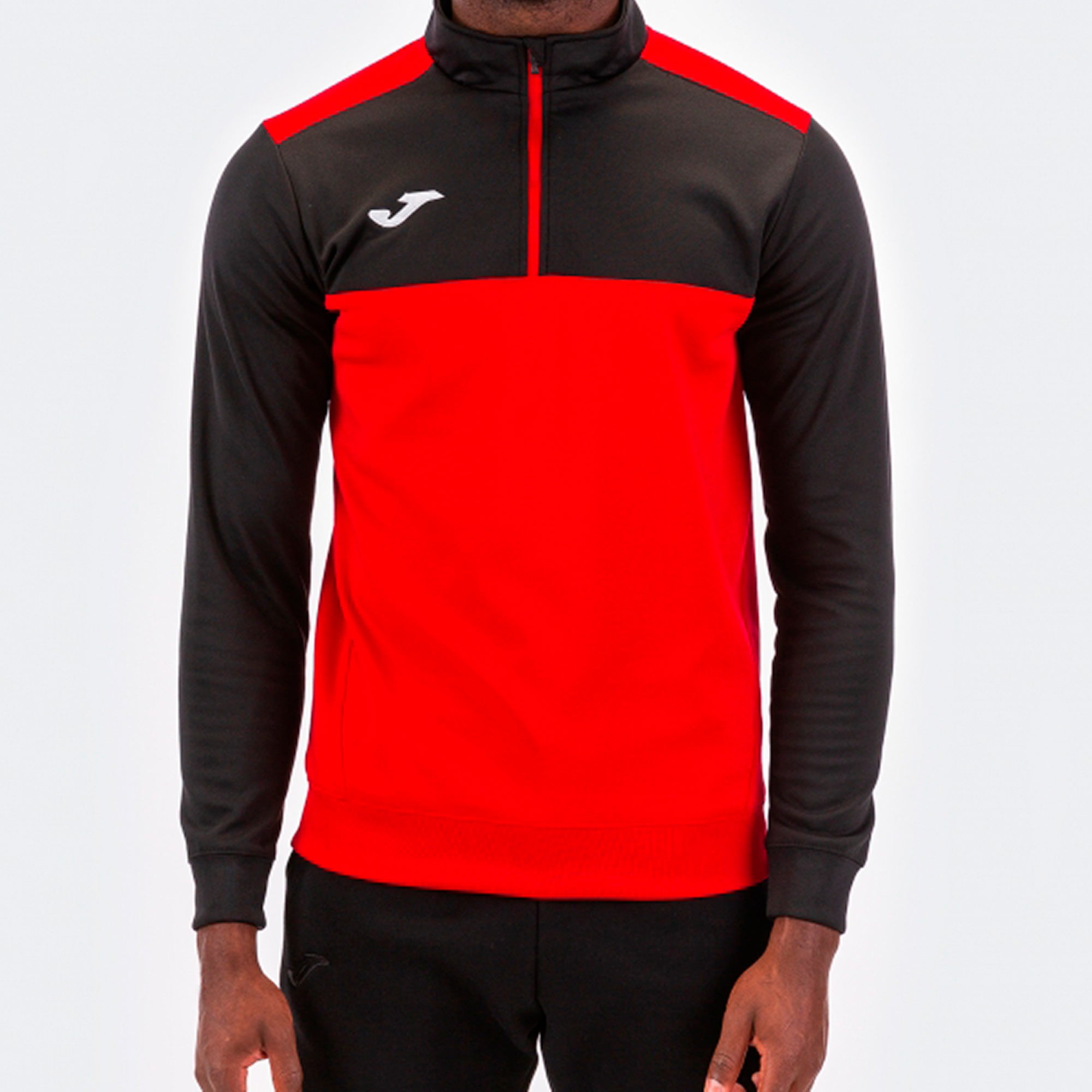 SWEATSHIRT WITH ZIP WINNER - ROSSO-NERO - ROSSO-NERO