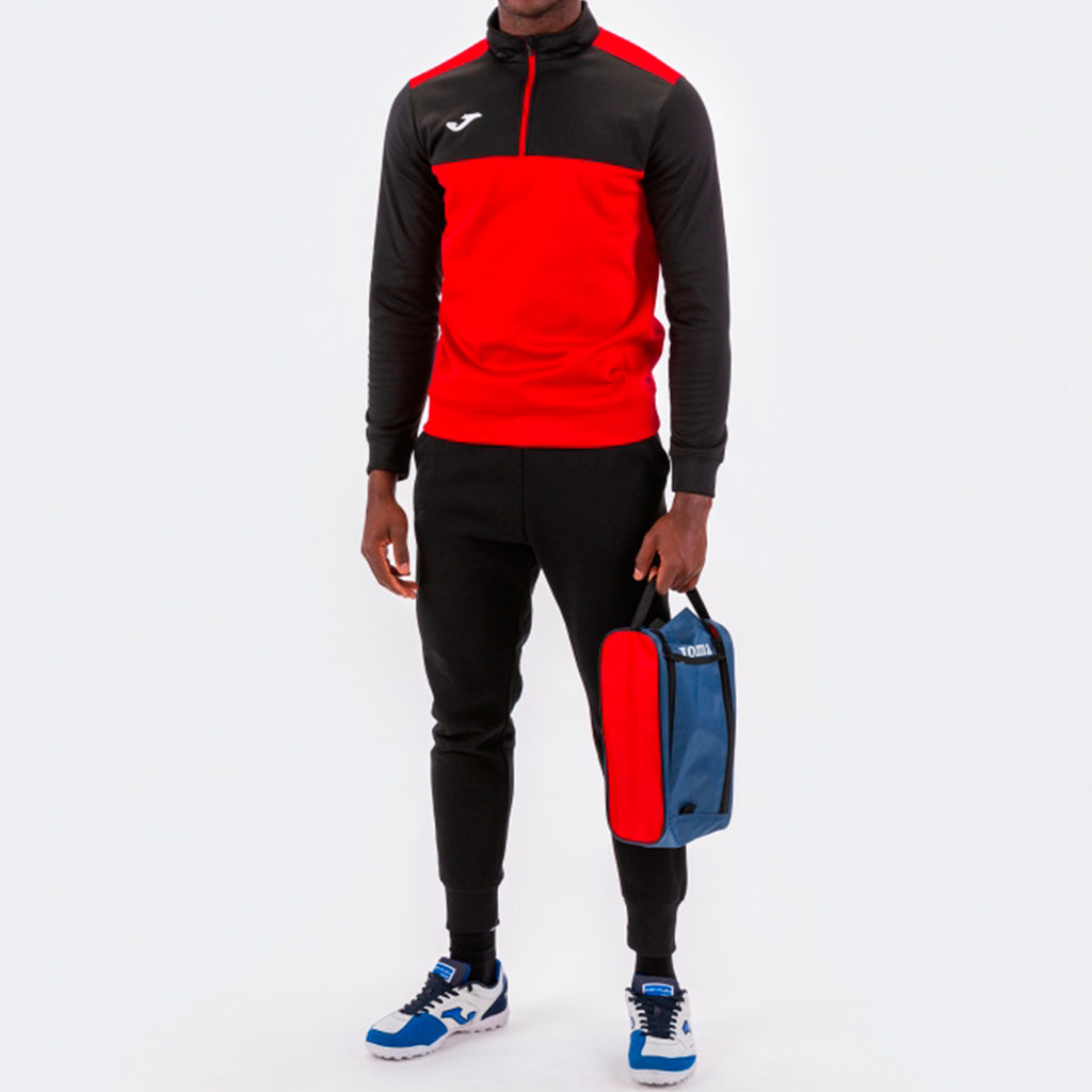 SWEATSHIRT WITH ZIP WINNER - ROSSO-NERO - ROSSO-NERO