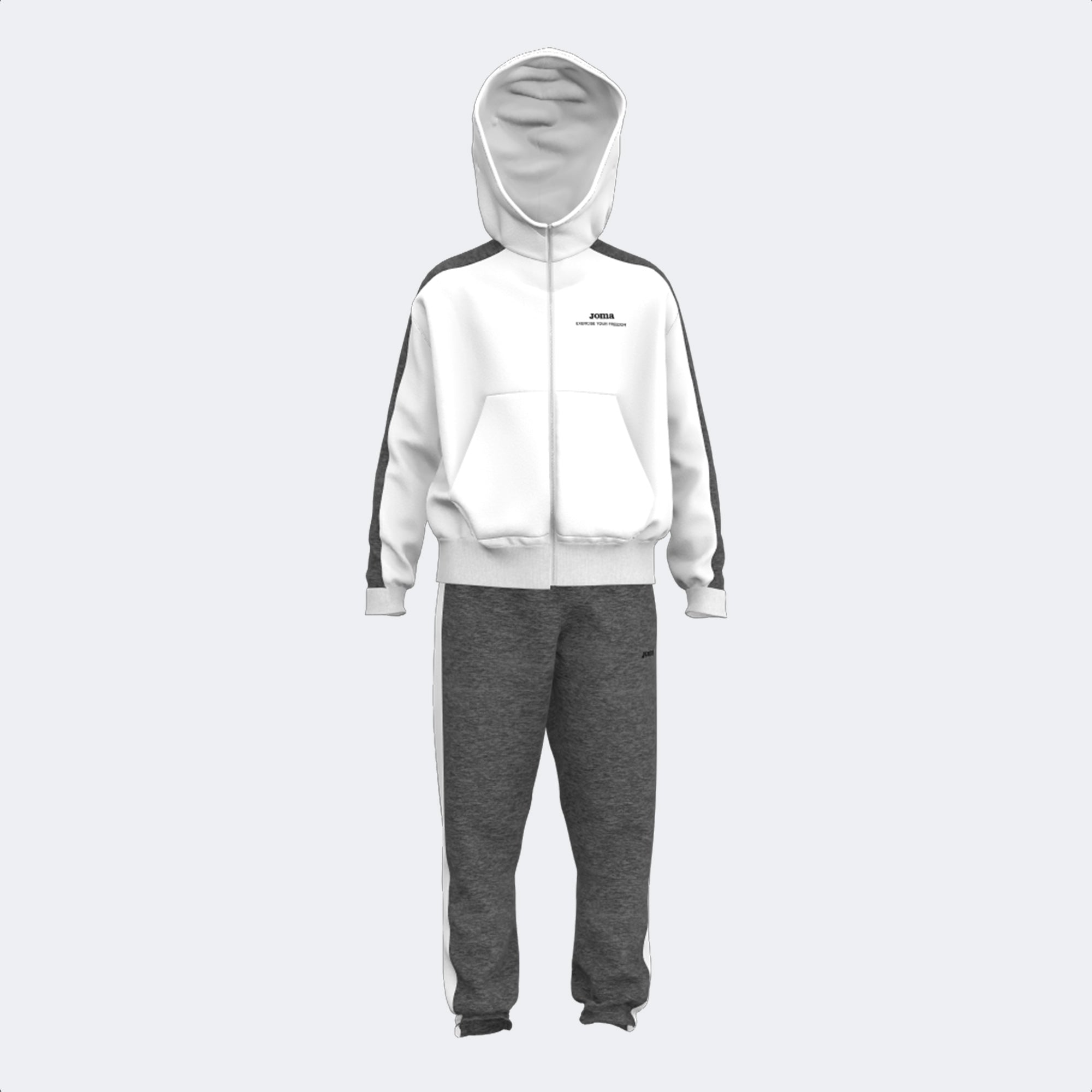 JOMA KIDS TRACKSUIT - BIANCO-GRIGIO - BIANCO-GRIGIO