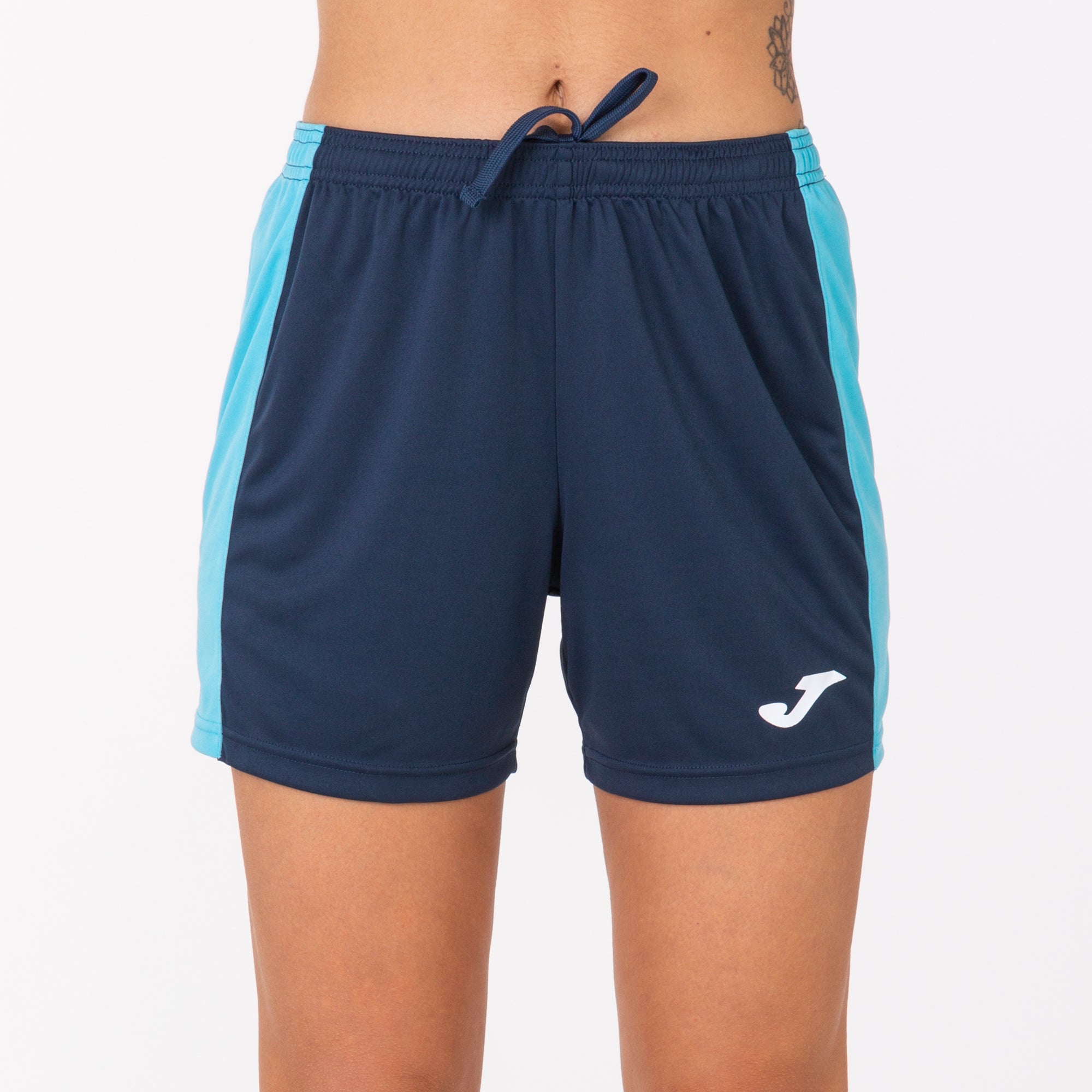 FLUORO MAXI SHORTS - BLU NAVY-TURCHESE FLUO