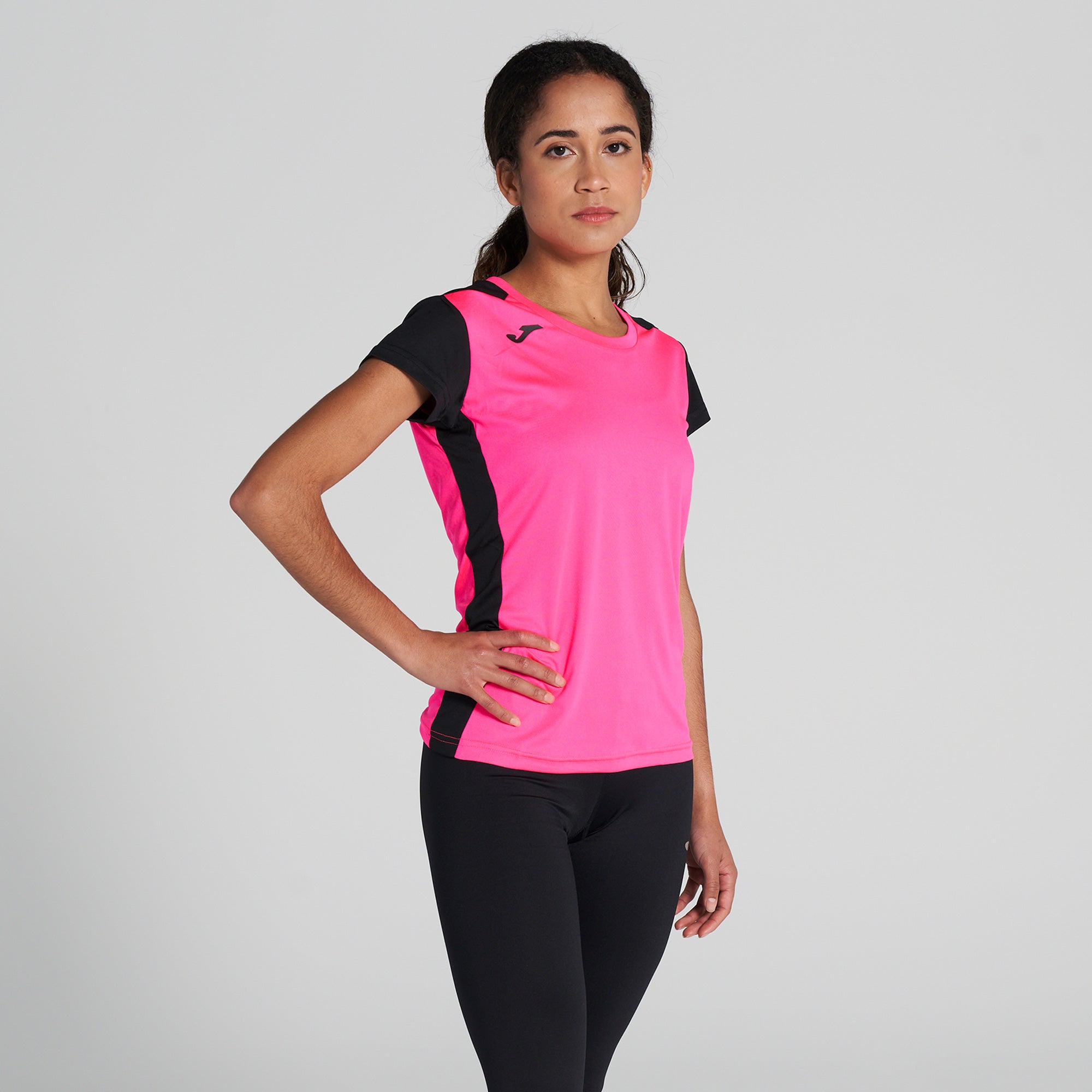 T-SHIRT RECORD II - ROSA FLUO-NERO