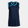 FINAL BASKET II SLEEVELESS SHIRT - BLU NAVY-TURCHESE FLUO - BLU NAVY-TURCHESE FLUO